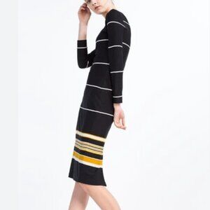 Zara Bodycon Long Sleeve Midi Dress